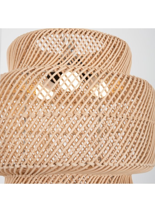 تبس هوم لمب نجفة TBS باللون بيج مصنوعة من بامبو لإضاءة المنزل والديكور - Image 3